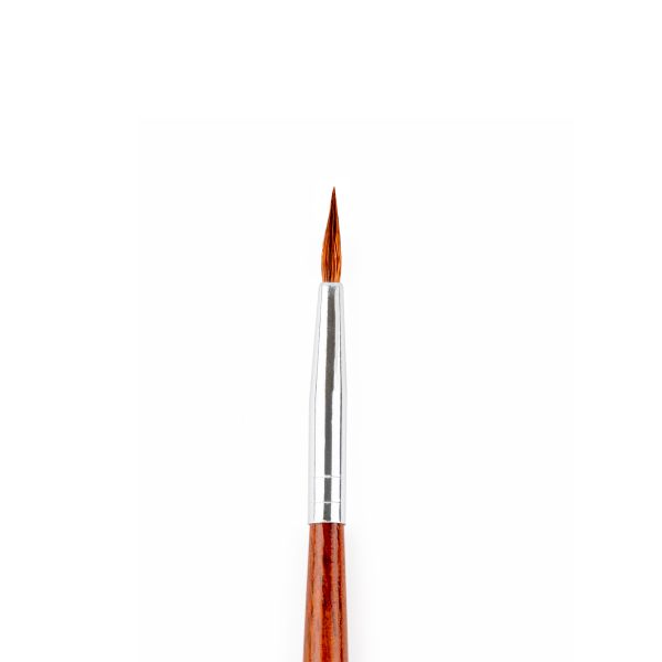 Кисть коза круглая 12 шт, длинная ручка, №0, Pentel ZBS5-0