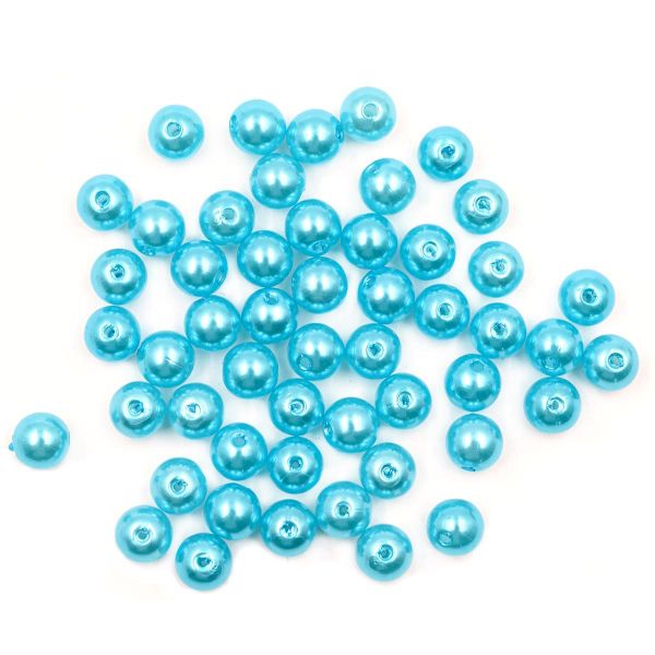 Бусины пластик (жемчуг) ⌀10 мм, 25 г, Astra&Craft, 029 NL голубой