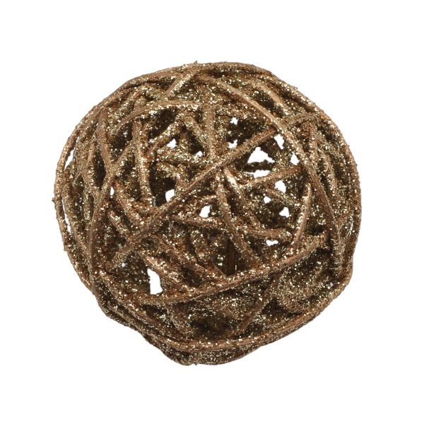 Шары декоративные из ротанга 7см, 6 шт, цв. золото, BH232DA-A-7