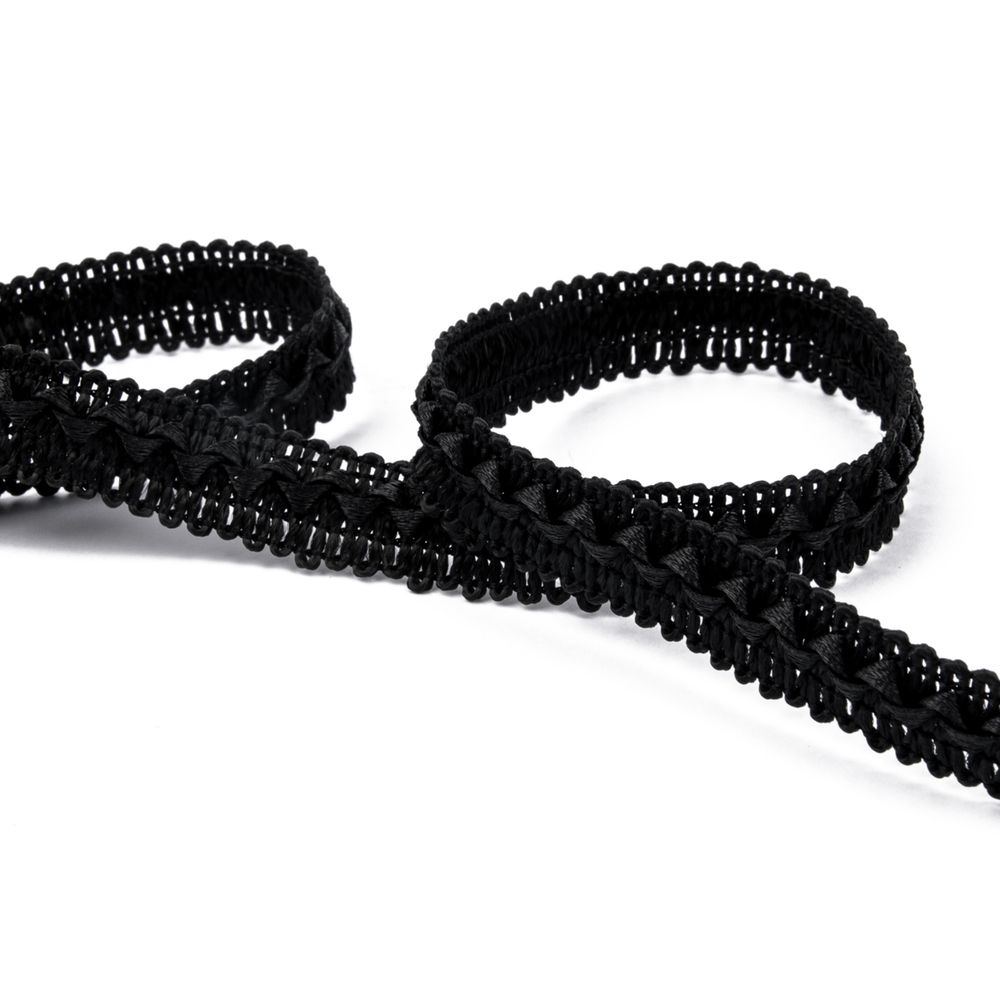 Тесьма декоративная Gamma Самбоса GSL-201 13 мм, 33 м, 039 черный