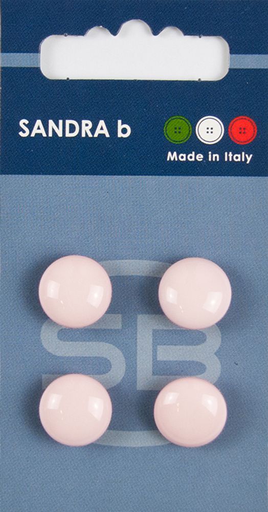 Пуговицы Sandra, 12, 5 мм, 4 шт, пластик, розовый, 160686