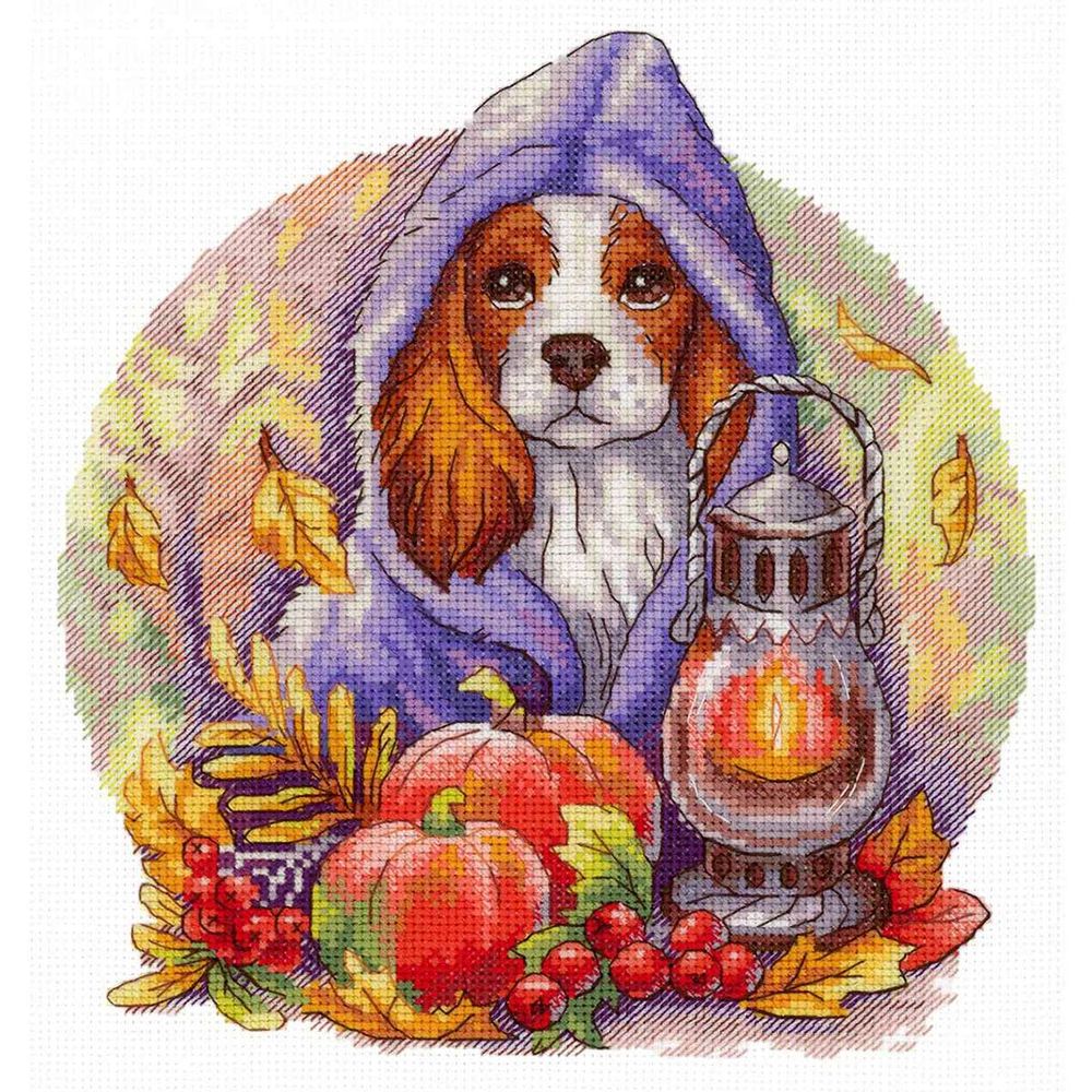 Набор для вышивания нитками МП Студия, Осенний блюз 20х18см