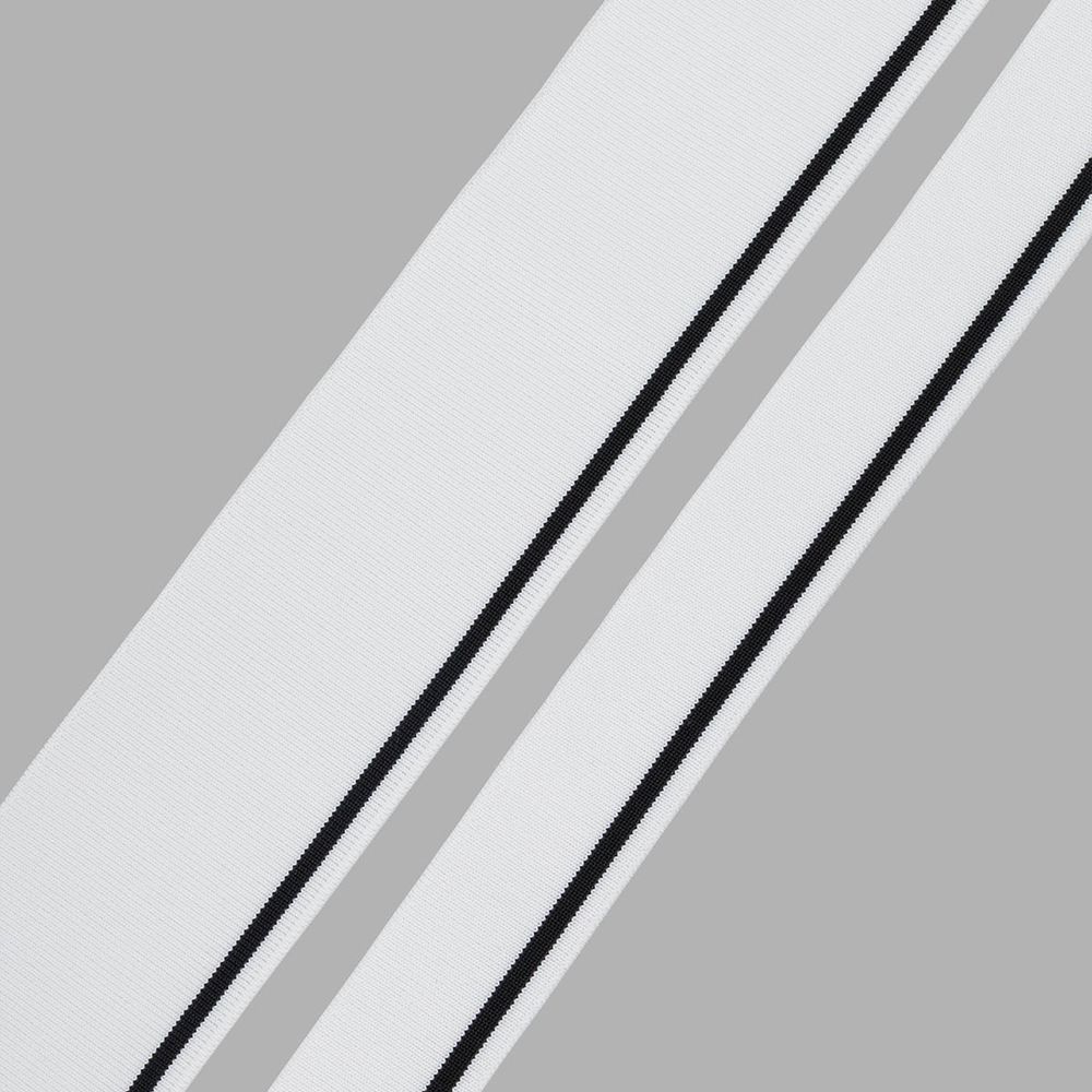 Воротник трикотажный с манжетами (комплект): воротник 7х40 см, 2 подвяза на рукава 3х40 см, 100% полиэстер, белый с черным, CL-054