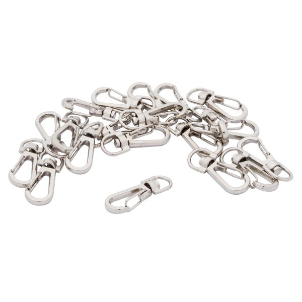 Карабин металл 10.0 мм (13х37 мм), цв.никель, 20 шт