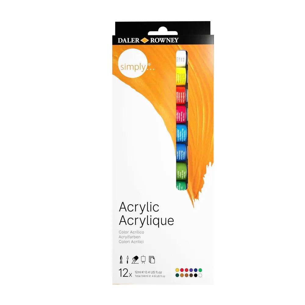 Краска акриловая Daler Rowney набор Simply 12 цв.х12 мл, Daler Rowney 126500012