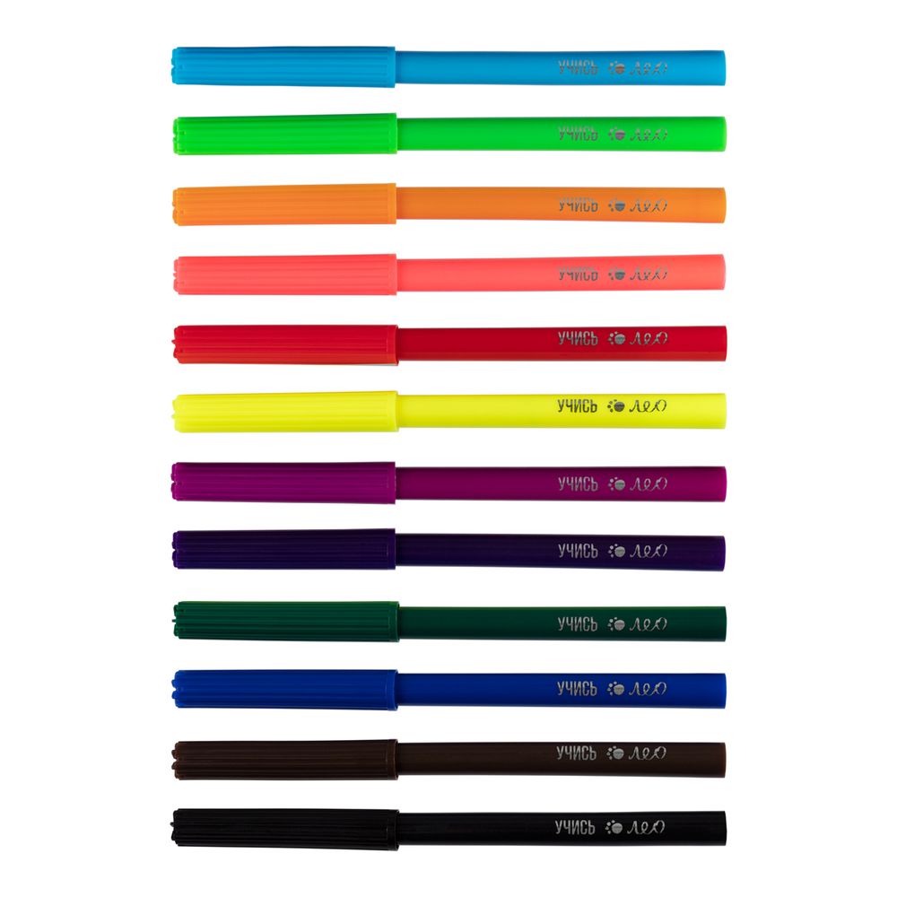 Фломастеры смываемые 12 цв, Лео LSFP-12