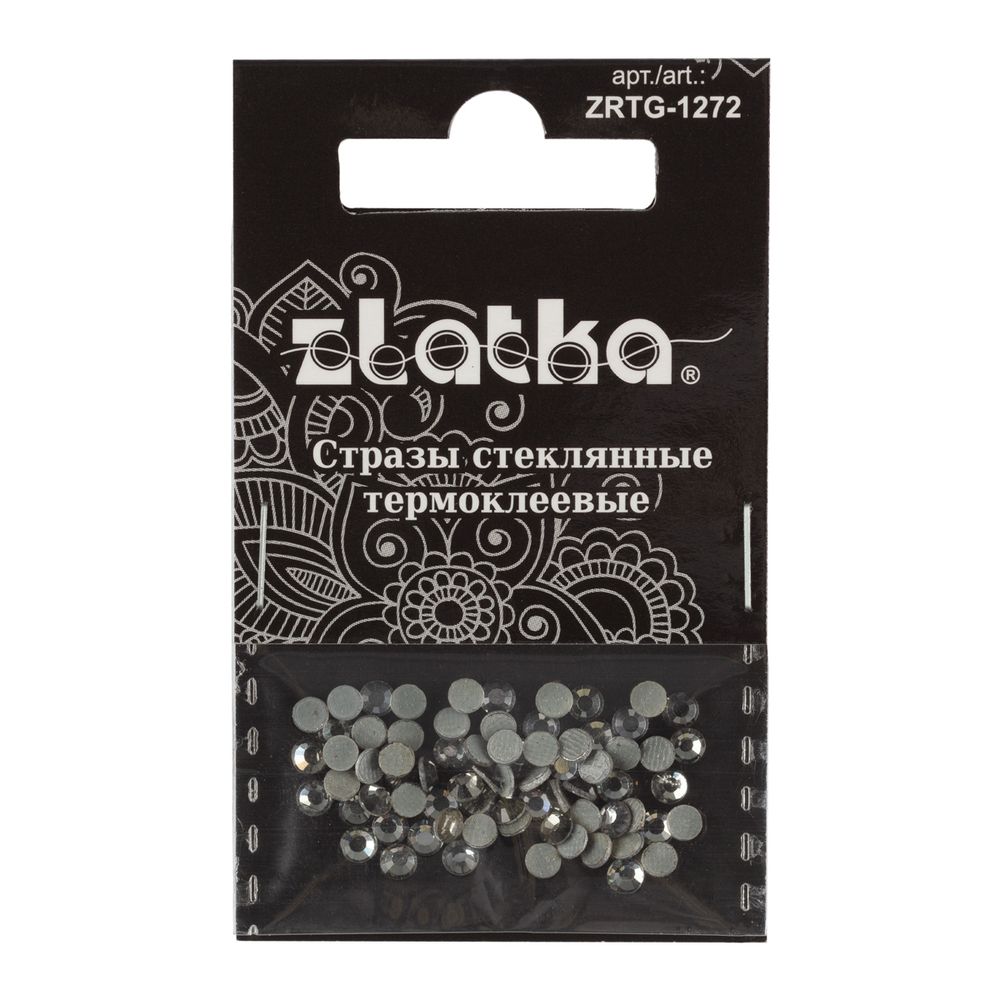 Стразы клеевые стекло 3.2 мм, 360 шт, SS12 №04 бл.серый (Black Diamond), Zlatka ZRTG-1272
