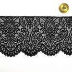 Кружево эластичное (стрейч) 110 мм, 40992PP цв.черный уп.25м, Kruzhevo