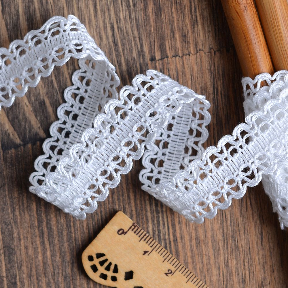 Кружево вязаное (тесьма) 18 мм / 10м, 6994 цв.003 белый, Kruzhevo