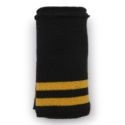 Подвяз (довяз) трикотажный 7.5х80 см, однослойный в полоску, черный/золото