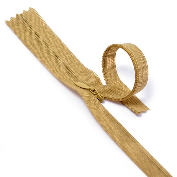 Молния потайная (скрытая) Т3 (3 мм) 1 зам., н/раз., 20 см, цв.F127 горчица уп.50 шт