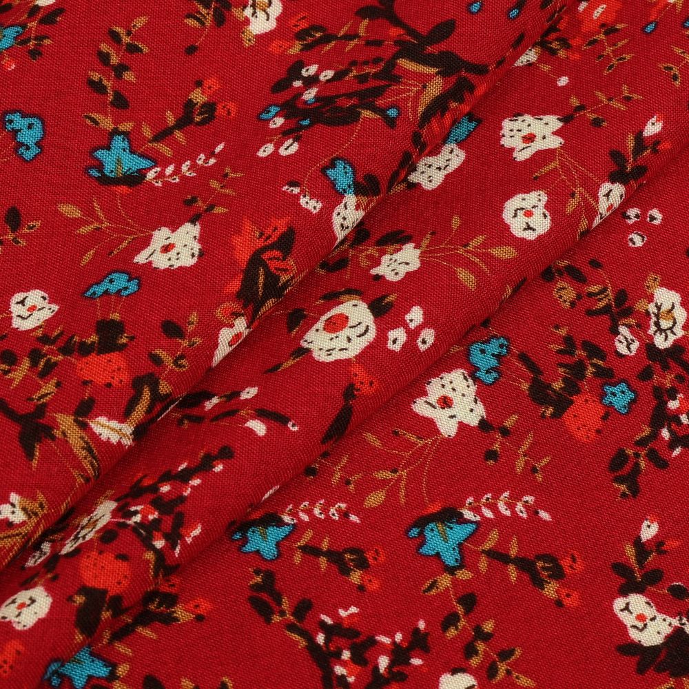 Штапель 110 г/м², шир.145 см, цв.с2 красный, 25м (Vi-210) /TOS/