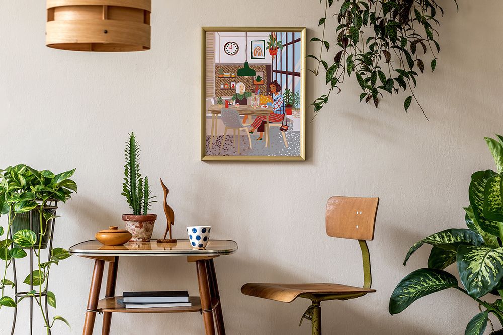 Картина по номерам Фрея, на картоне В кафе, 40х30 см