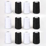 Нитки швейные Max 40/2, 4570 м (5000 ярд), ассорти ч/б / 12 бобин