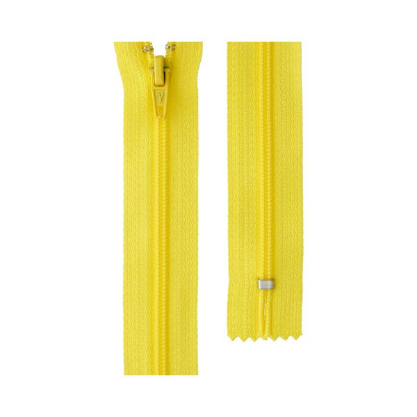 Молния спираль (витая) брючная Т4 (4 мм) 1 зам., н/раз., 18 см, автомат, 109 я.желтый, G004A Gamma, 10 шт