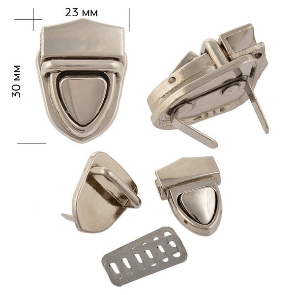 Замок цупферный 107908 23х30мм цв.никель уп.2 шт