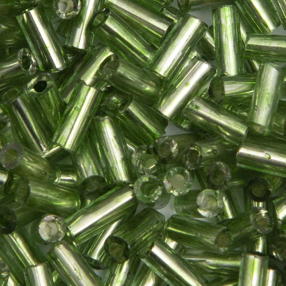 Стеклярус Astra&Craft 5 мм, 150 г (10х15 г), цв. 27B зеленый/прозр.серебрист.центр(круг.отв.)