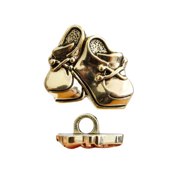 Пуговицы детские Башмачки 15 мм (золото) 57898, 72 шт