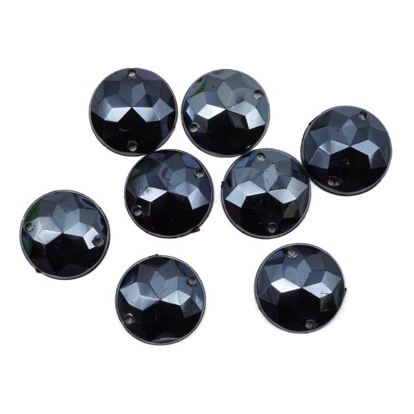 Стразы пришивные, акриловые, 15 мм, 8 штук (круглые) Astra&Craft (графит АВ)