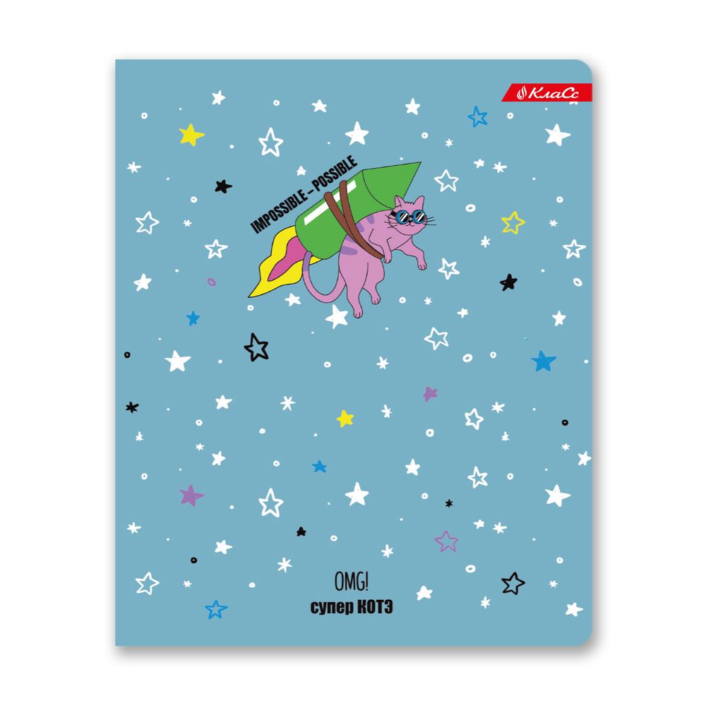 Тетрадь ученическая общая, матовая ламинация + выборочный УФ лак, A5+ 48 л. на скобе, белизна 100%, 10 шт, клетка, 000326 Суперкот, Светоч 48ТСК5_24_3_1