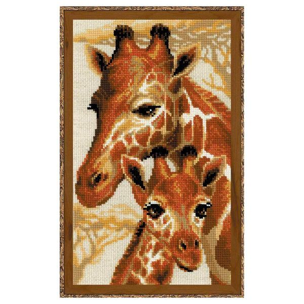 Набор для вышивания нитками Риолис, Жирафы 22х38см