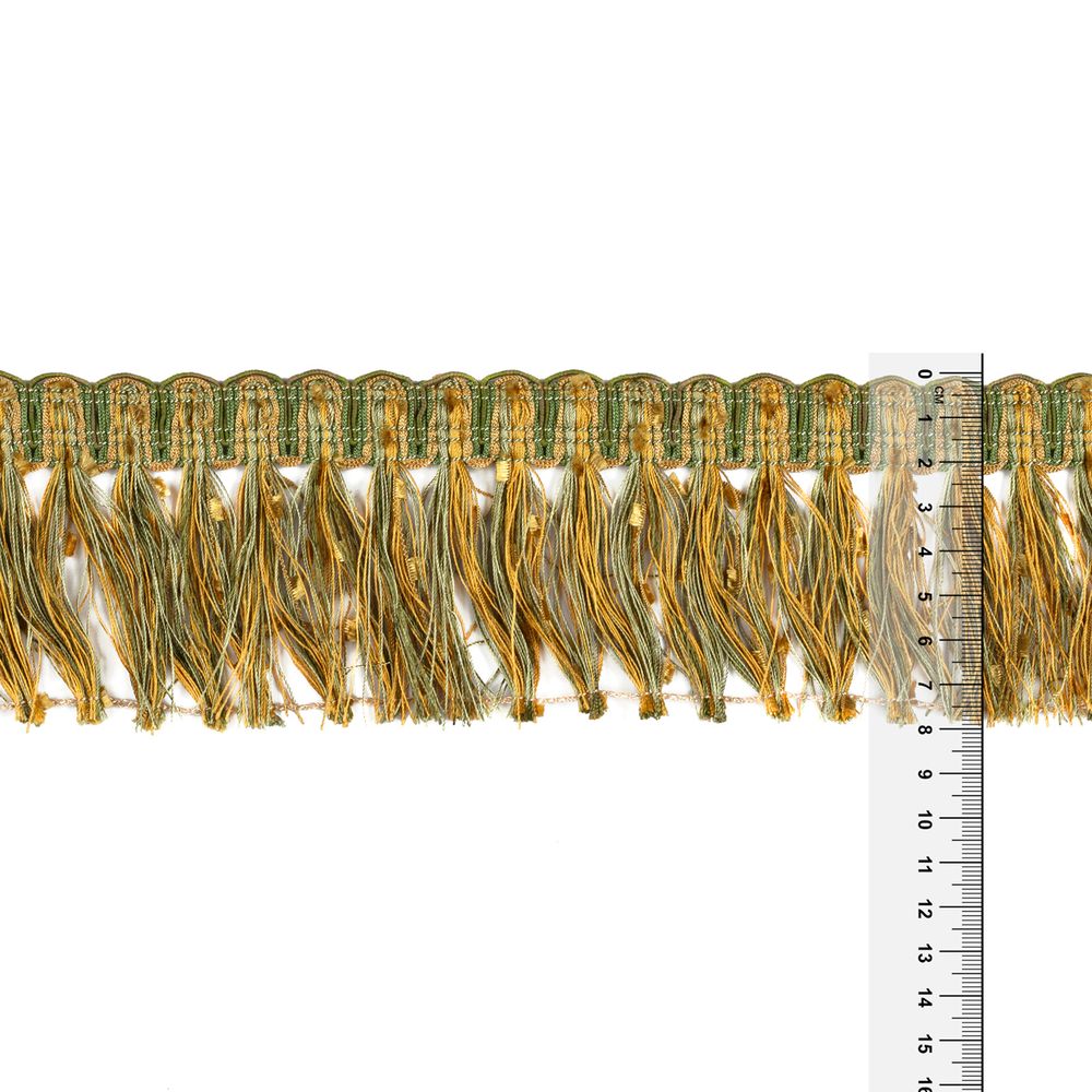 Бахрома отделочная 80.0 мм / 25 метров, 071 золото/салатовый, Gamma 2025