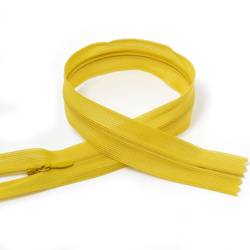 Молния потайная (скрытая) Т3 (3 мм) 1 зам., н/раз., 60 см, цв.F121 горчичный уп.50 шт