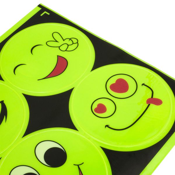 Светоотражающая наклейка смайлы ⌀6.5 см, салатовый