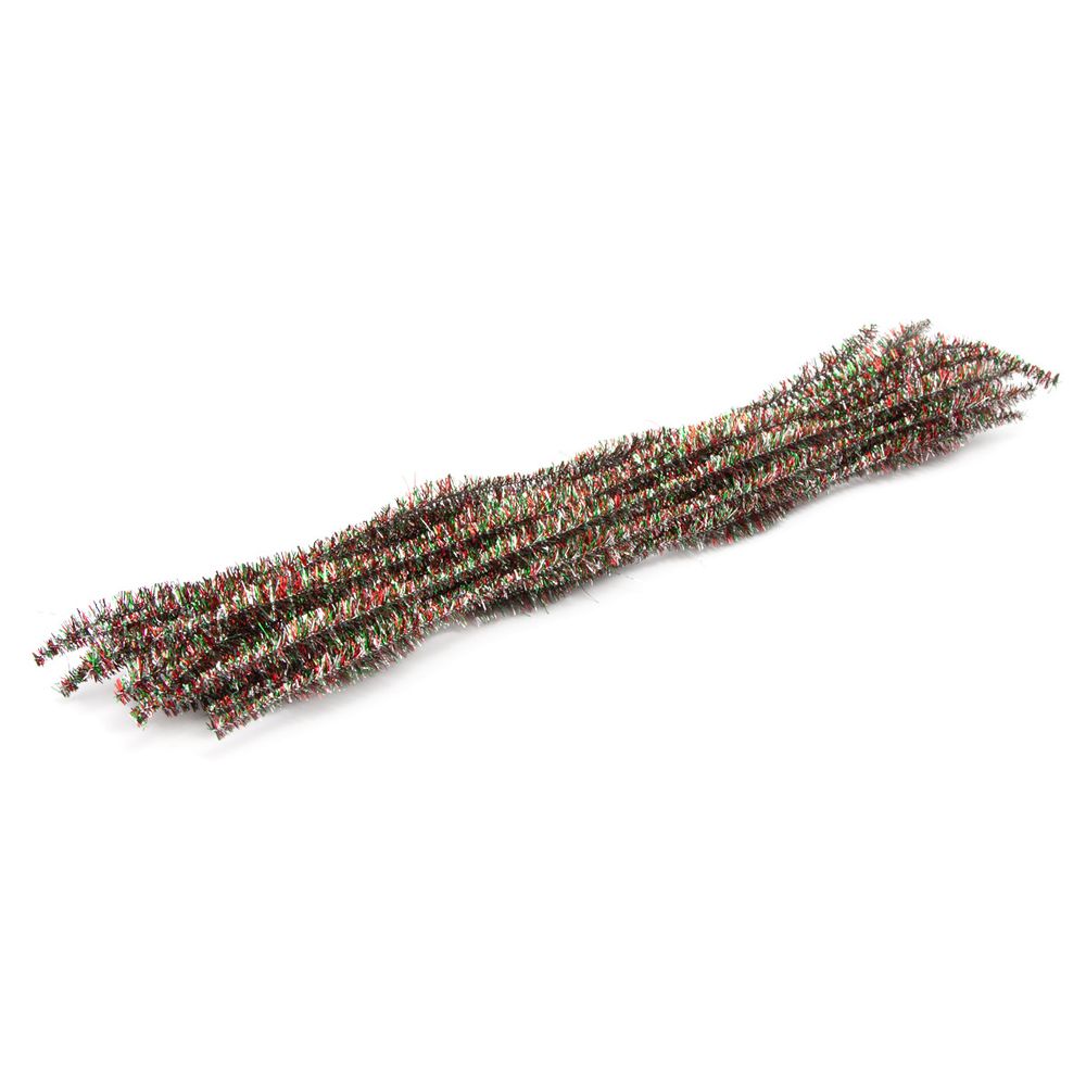 Проволока синельная блестящая Цветок 12 мм / 300мм, 15 шт, Astra&Craft (B-042 красно-зеленый)