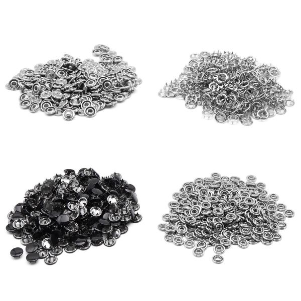 Кнопка рубашечная (джерси) закрытая ⌀9.5 мм, ≈1440 шт, МЕТАЛЛ, эмаль, цв.322 черный глянцевый, NEW STAR