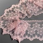 Кружево на сетке широкое диз.BL.40468 130мм цв.R1815 розовый уп.13.71 м, Kruzhevo