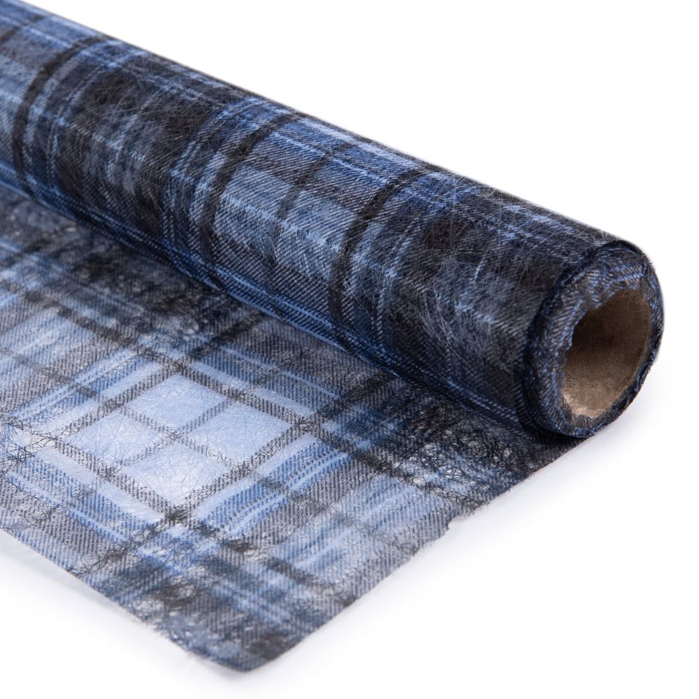 Флористический фетр 35 г/м², 2 м, 08 синий (клетка), Blumentag PNW-35/1