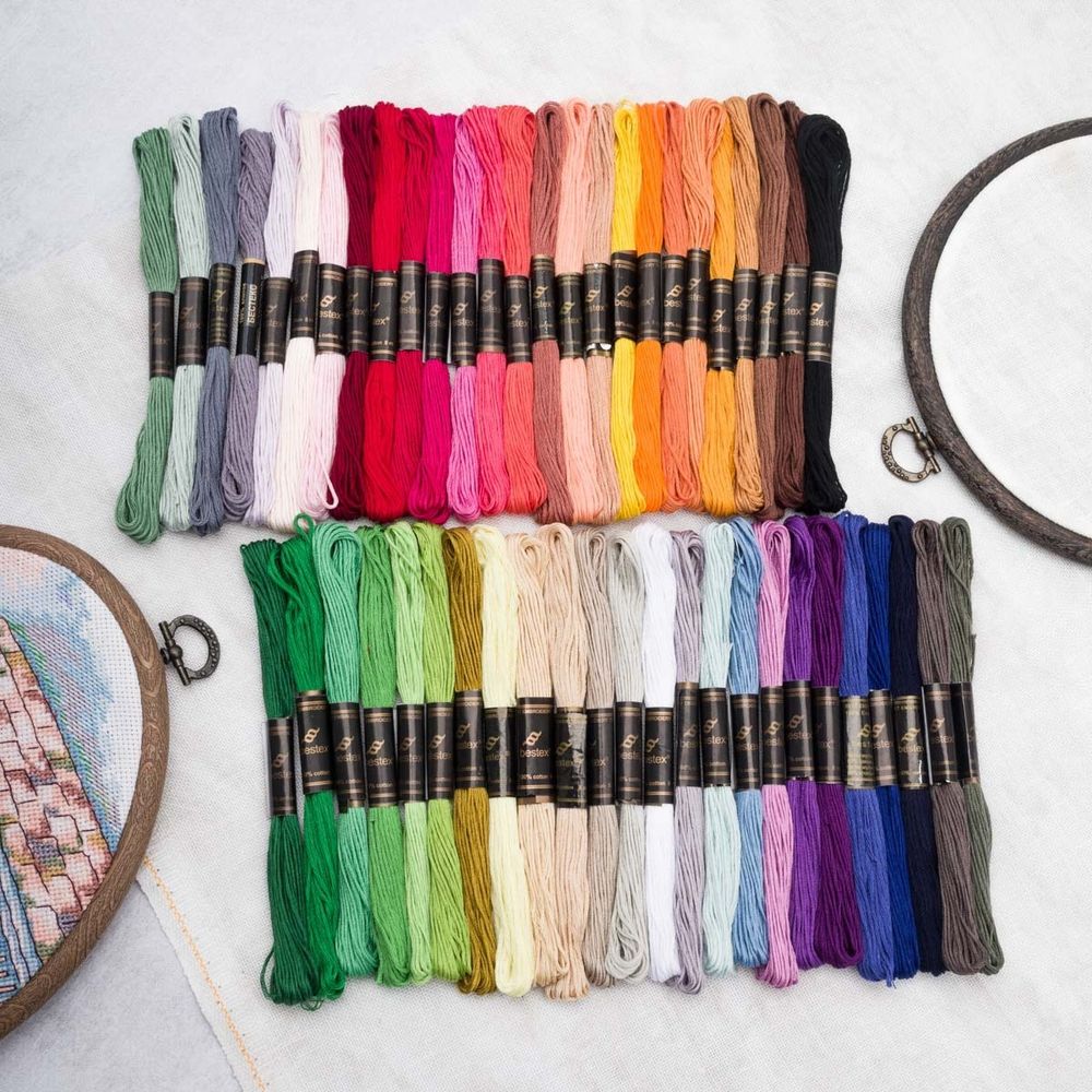 Набор хлопкового мулине №1, 50 цветов (50 шт по 8 метров), Bestex