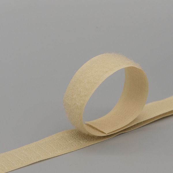 Лента контактная липучка (велкро) пришивная 20 мм / 25 метров, 5028 бежевый, ПАРА (крючок+петля), качество 