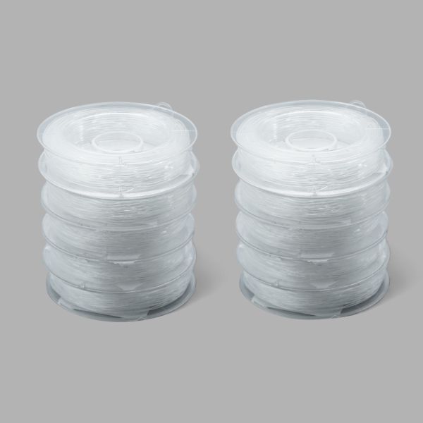 Нитки силиконовые для бисера, 0,8 мм, 10 м, прозрачный, 10 катушек