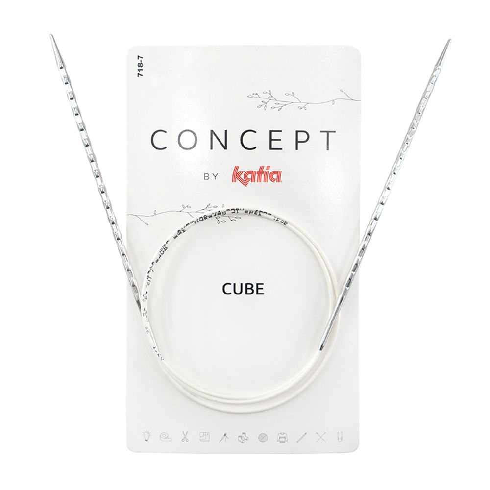 Спицы круговые супергладкие c квадратным кончиком Concept by Katia Cube ⌀6,5 мм, 100 см /TOS/
