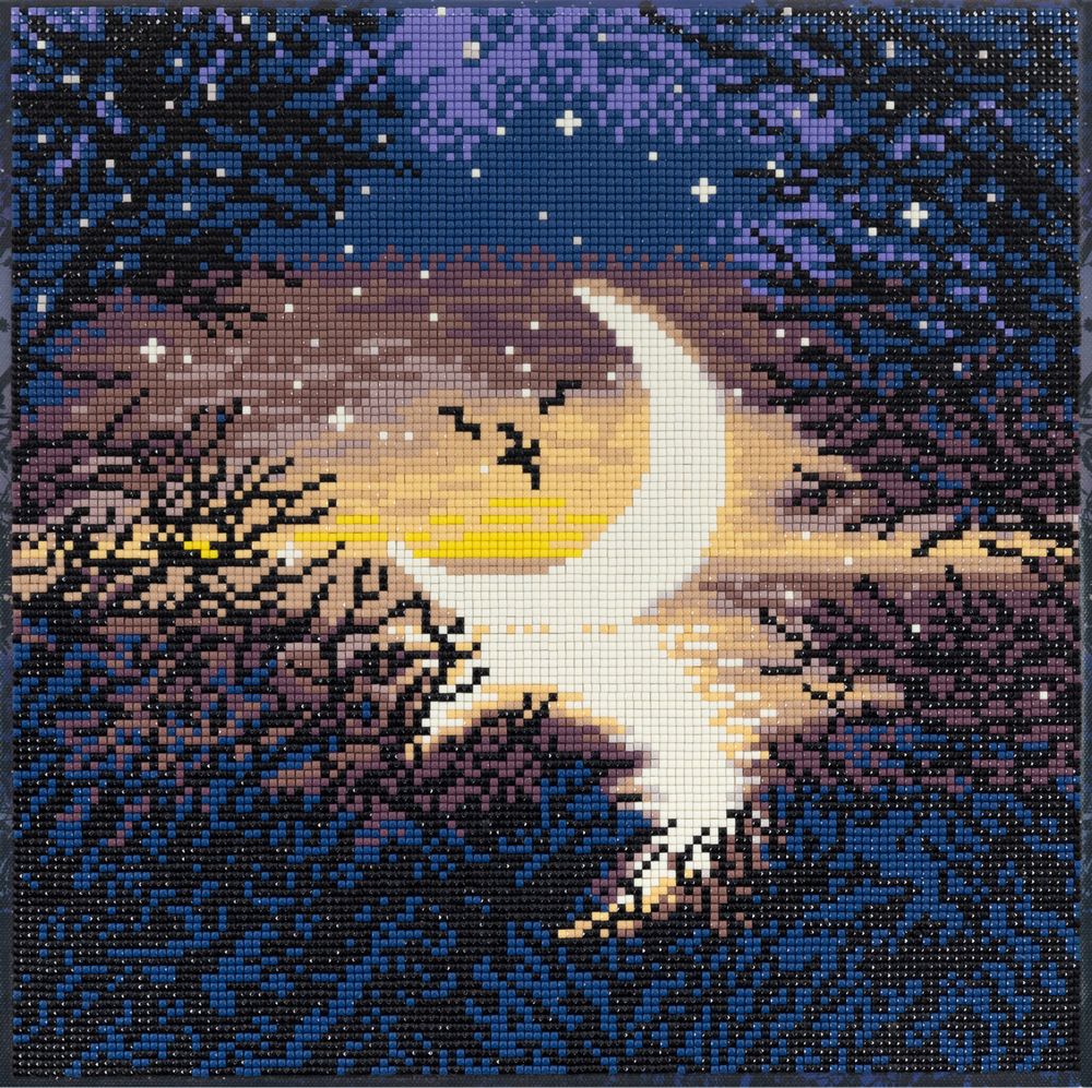 Кристальная (алмазная) мозаика Фрея ALPD-221, на подрамнике, Луна, 30х30 см