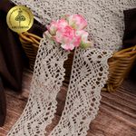 Кружево вязаное (тесьма) 45 мм / 10 метров, цв.22 серый лен, Kruzhevo