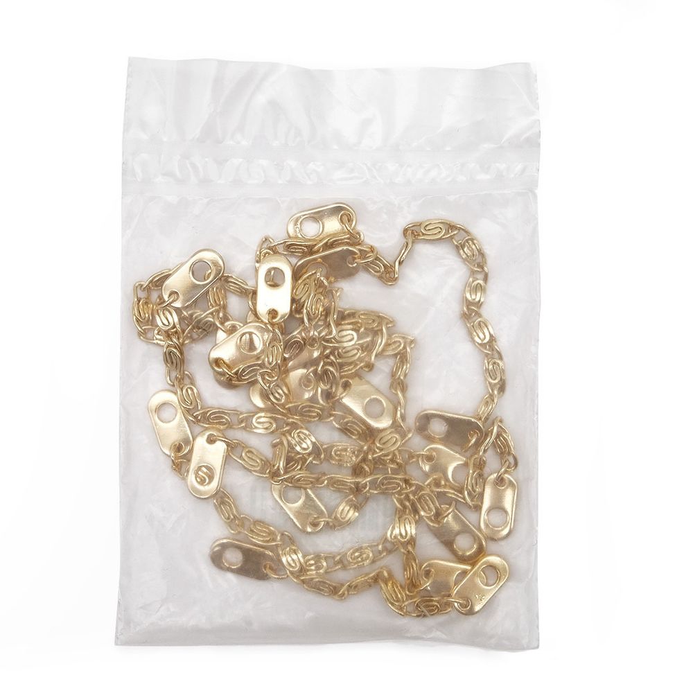 Вешалка-цепочка для одежды 110х5 мм, золото, 10 шт