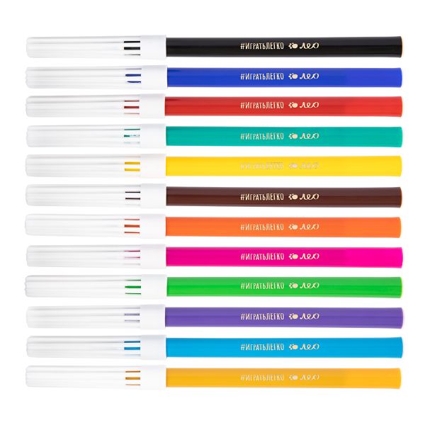 Фломастеры смываемые 12 цв, Лео LPFPW-12