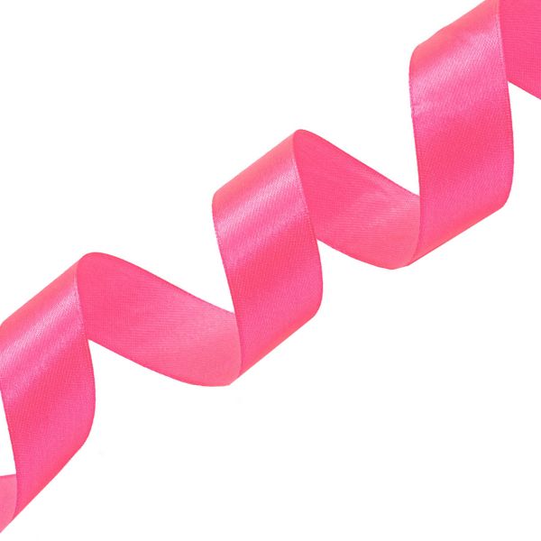 Лента атласная 1-сторонняя 25.0 мм / 22.86±1 метров, 013 яр.розовый, неон, Globus