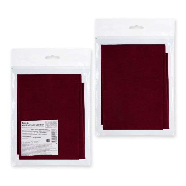 Ткань хлопок 140 г/м², 50х50 см, 041 винный, Gamma
