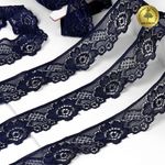 Кружево эластичное (стрейч) 30 мм, L839, цв.S058 синий сапфир уп.50м, Kruzhevo