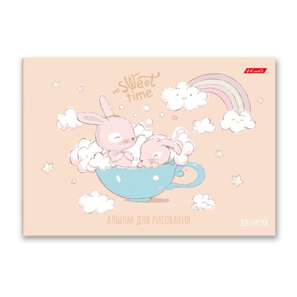 Альбом для рисования 100 г/м², A4 29х20.5 см, 12 л. на скобе, 10 шт, Хвостики 000647, Светоч 12АЛСК4_1_3_9