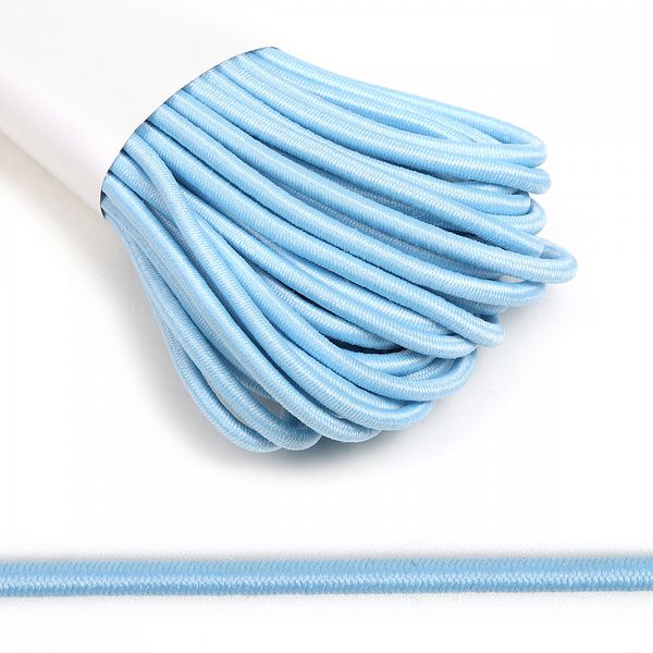 Резинка шляпная (шнур эластичный) ⌀3.0 мм / 10±0.5 метров, цв.F184 голубой