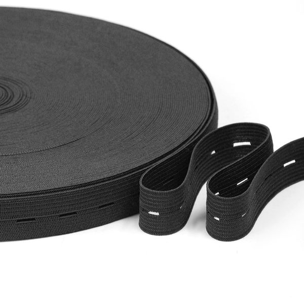 Резинка перфорированная 20.0 мм / 40 метров, вязаная, черный