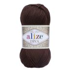 Пряжа Alize (Ализе) Diva / уп.5 мот. по 100 г, 350м, 026 коричневый A
