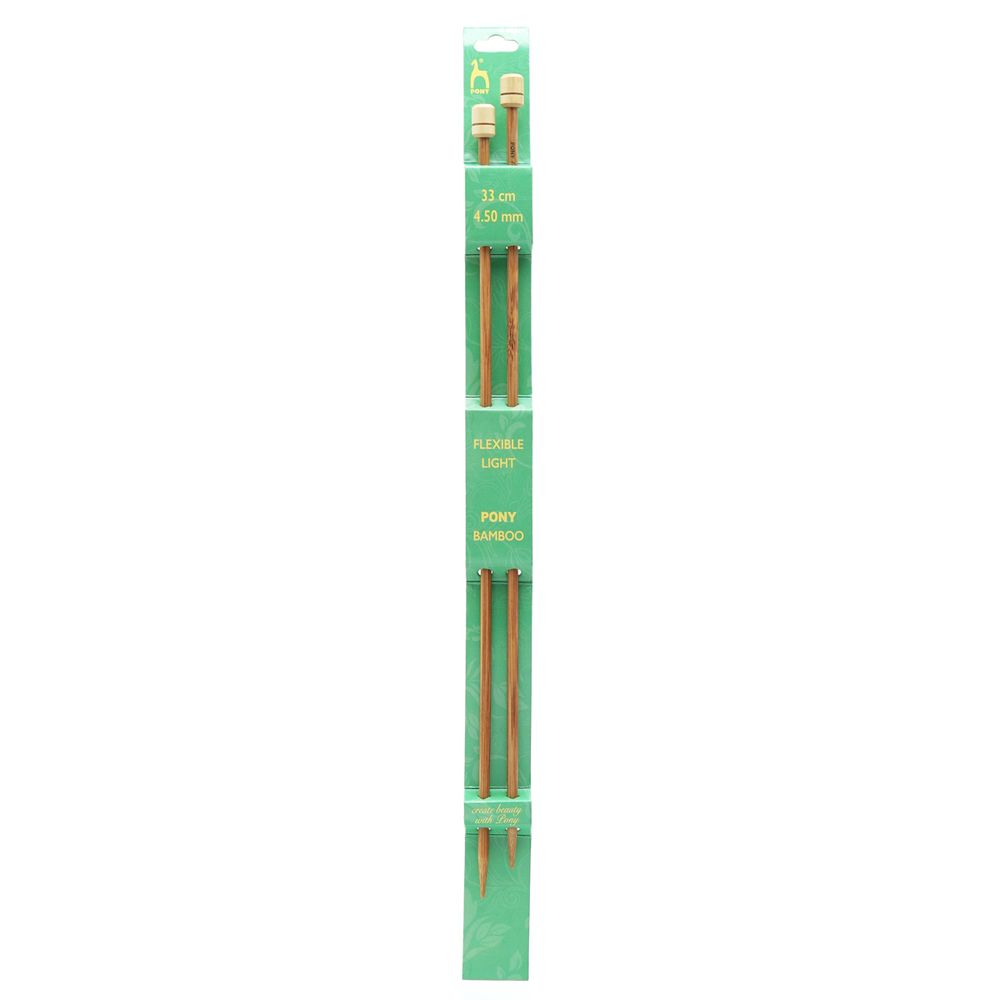 Спицы прямые Pony Bamboo ⌀4.5 мм, 33 см, бамбук, 2 шт, 66810