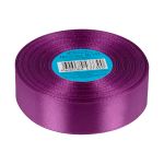 Лента атласная 1-сторонняя 25.0 мм / 33±2 метра, №143 фиолетовый, в термоплёнке, Gamma