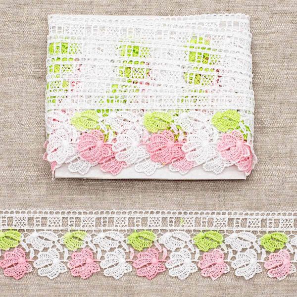 Кружево вязаное (тесьма) 58 мм / 3,4 м (± 4 см) 0575-2370М (№11), А549/А585 белый